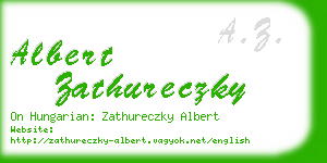 albert zathureczky business card